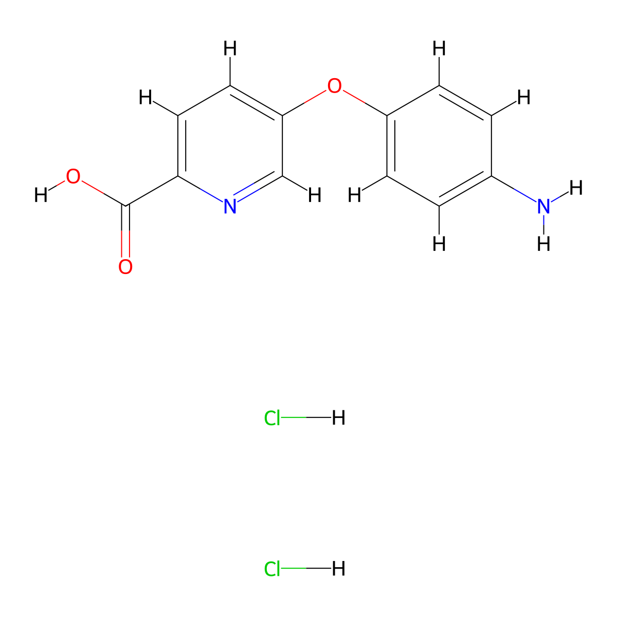 Picolinic acid, 5-(p-aminophenoxy)-, dihydrochloride molecular structure, CAS 72133-30-3