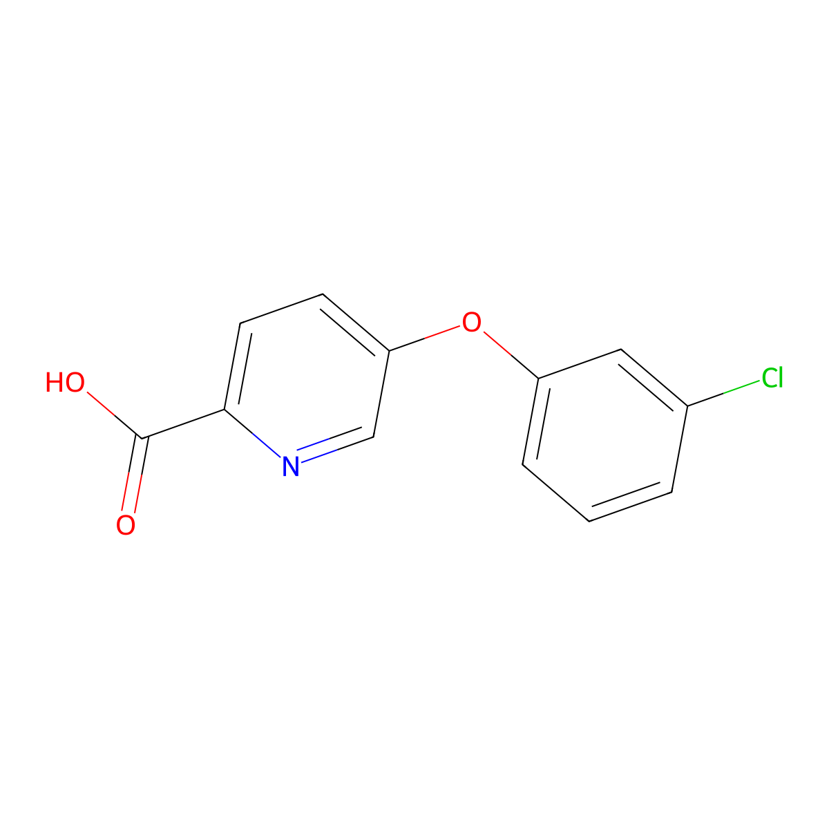 Picolinic acid, 5-(m-chlorophenoxy)- molecular structure, CAS 72133-34-7