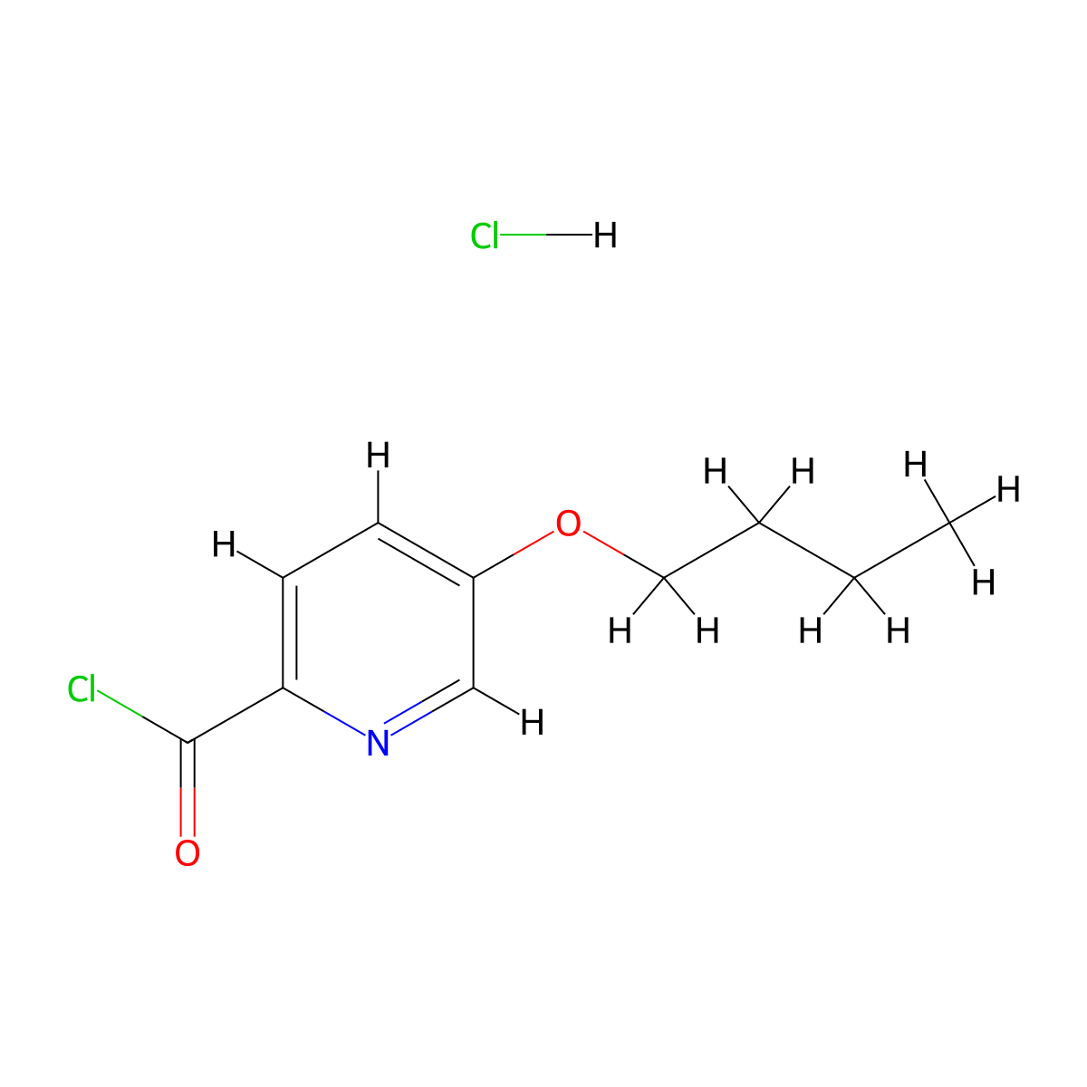 2-Pyridinecarbonyl chloride, 5-butoxy-, hydrochloride molecular structure, CAS 72133-54-1