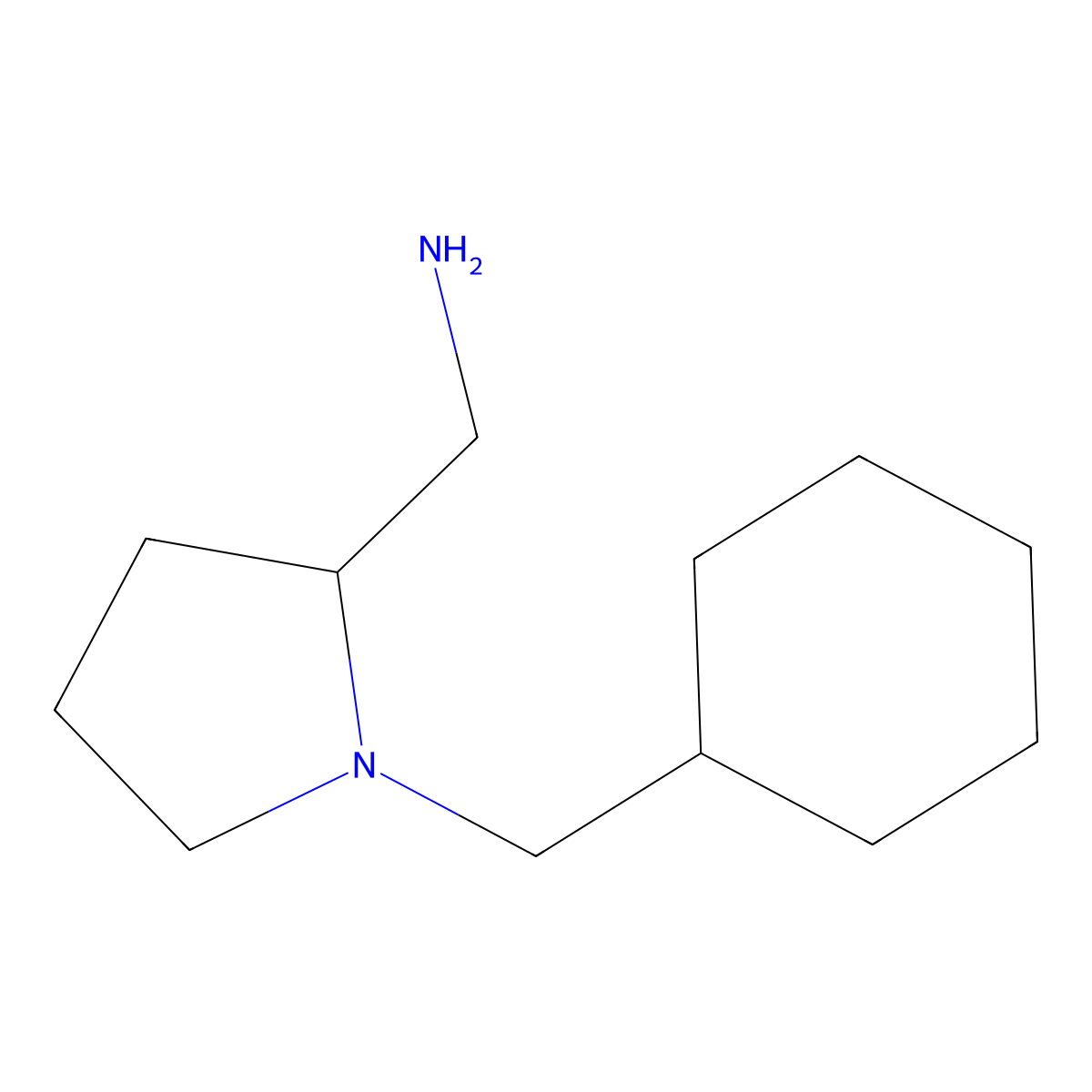 [1-(Cyclohexylmethyl)pyrrolidin-2-yl]methanamine molecular structure, CAS 72135-32-1