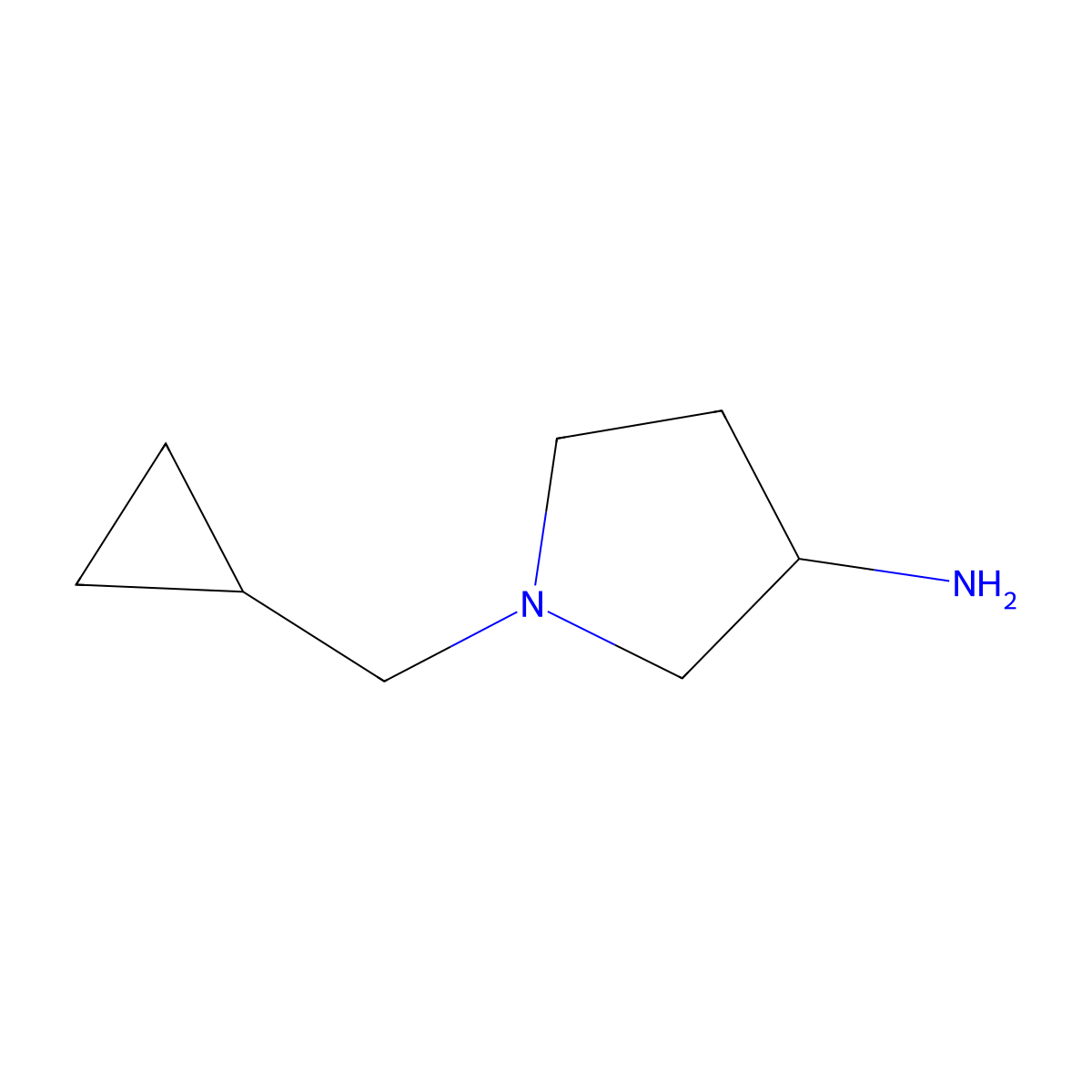 1-(Cyclopropylmethyl)pyrrolidin-3-amine molecular structure, CAS 72135-44-5