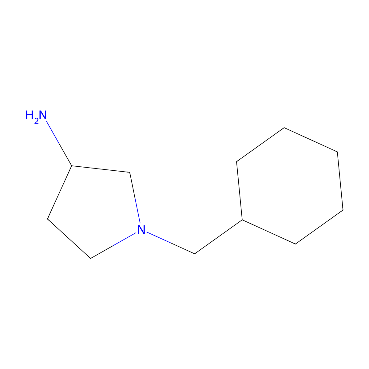 1-(Cyclohexylmethyl)pyrrolidin-3-amine molecular structure, CAS 72135-92-3
