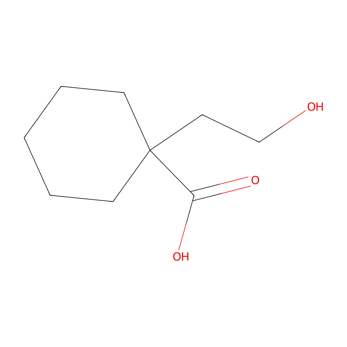 1-(2-hydroxyethyl)cyclohexane-1-carboxylic Acid molecular structure, CAS 721388-15-4