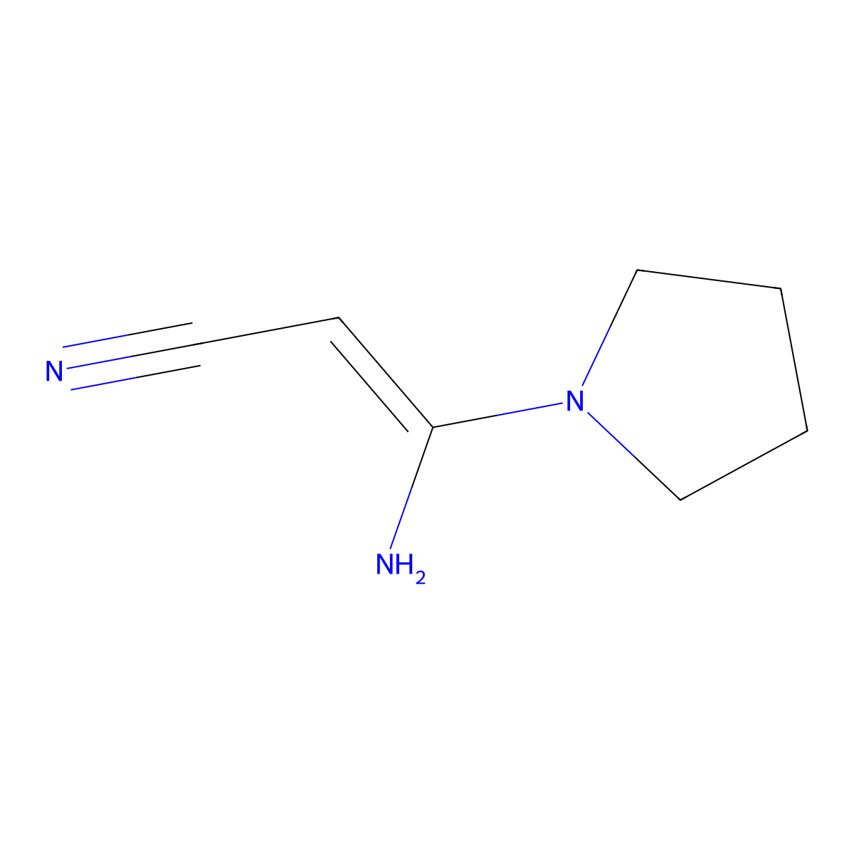 2-Propenenitrile, 3-amino-3-(1-pyrrolidinyl)- molecular structure, CAS 72139-48-1