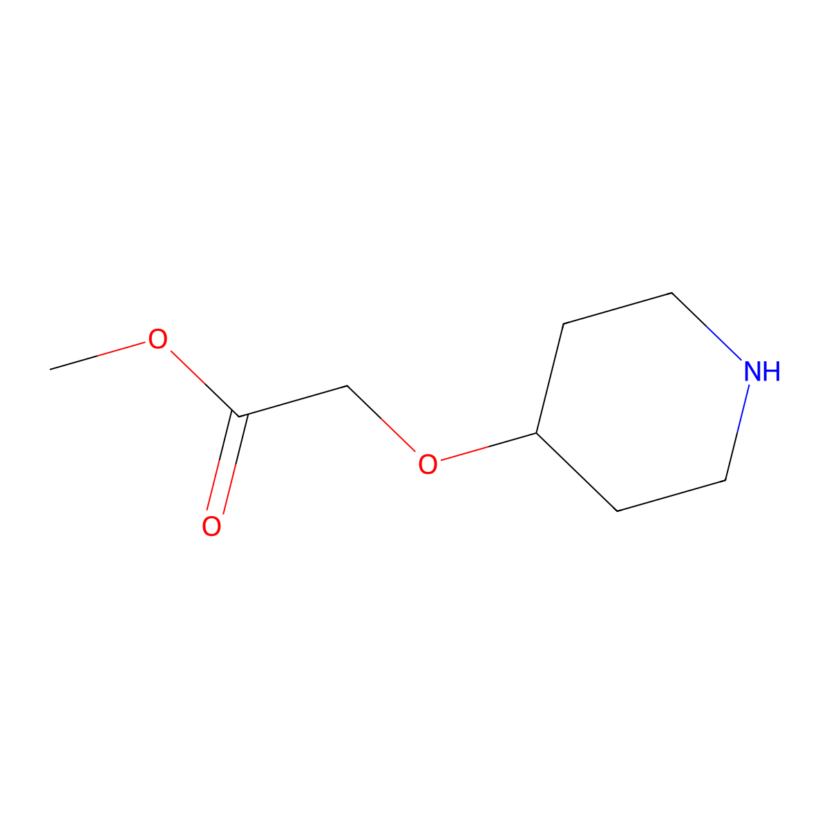 (Piperidin-4-yloxy)-acetic acid methyl ester molecular structure, CAS 721391-32-8