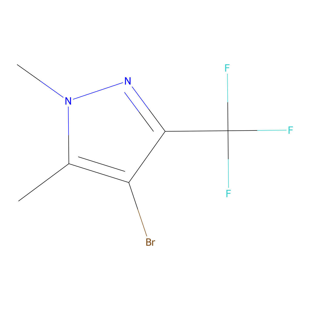 4-Bromo-1,5-Dimethyl-3-(Trifluoromethyl)-1H-Pyrazole molecular structure, CAS 721402-02-4