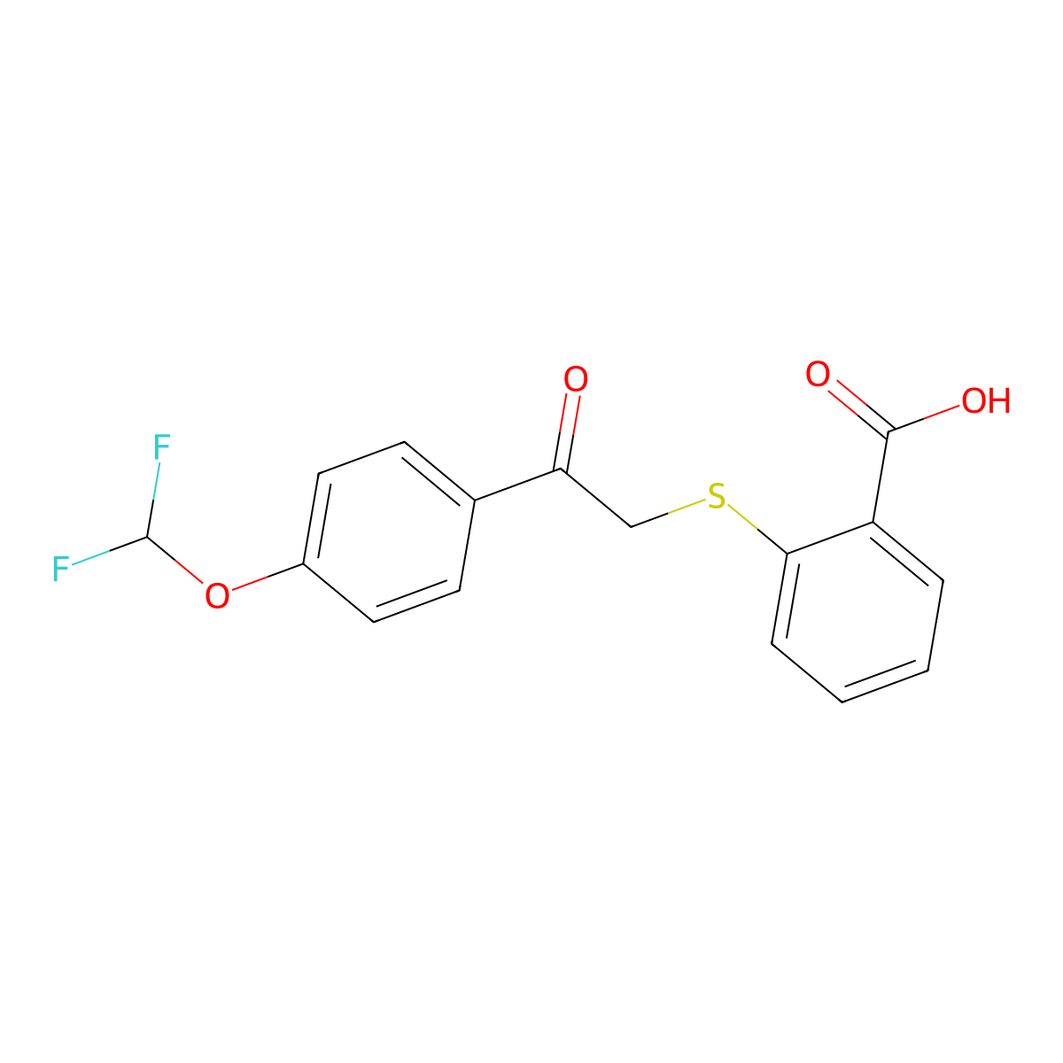 2-({2-[4-(Difluoromethoxy)phenyl]-2-oxoethyl}sulfanyl)benzoic acid molecular structure, CAS 721406-30-0