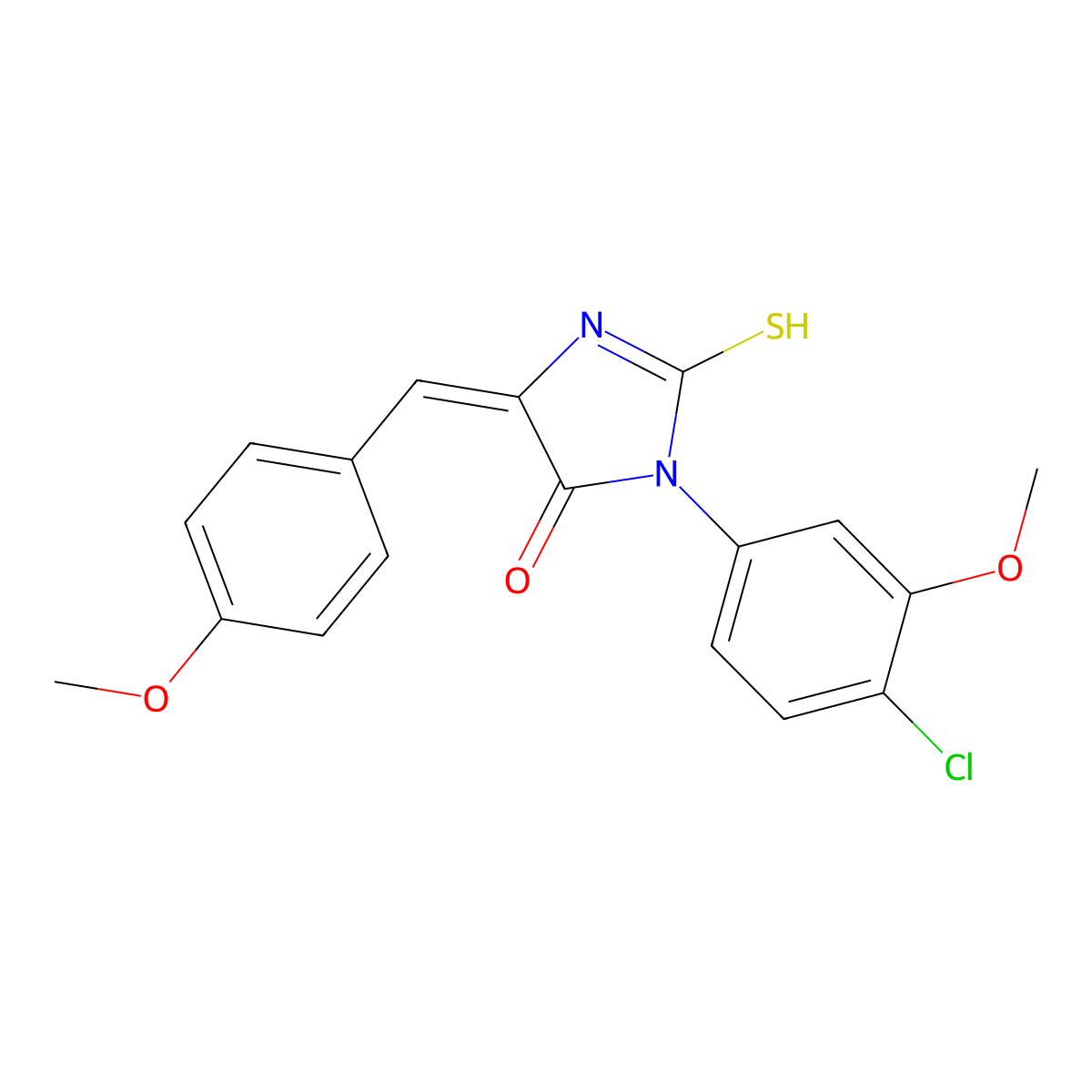 3-(4-Chloro-3-methoxyphenyl)-5-[(4-methoxyphenyl)methylidene]-2-sulfanylideneimidazolidin-4-one molecular structure, CAS 721407-95-0