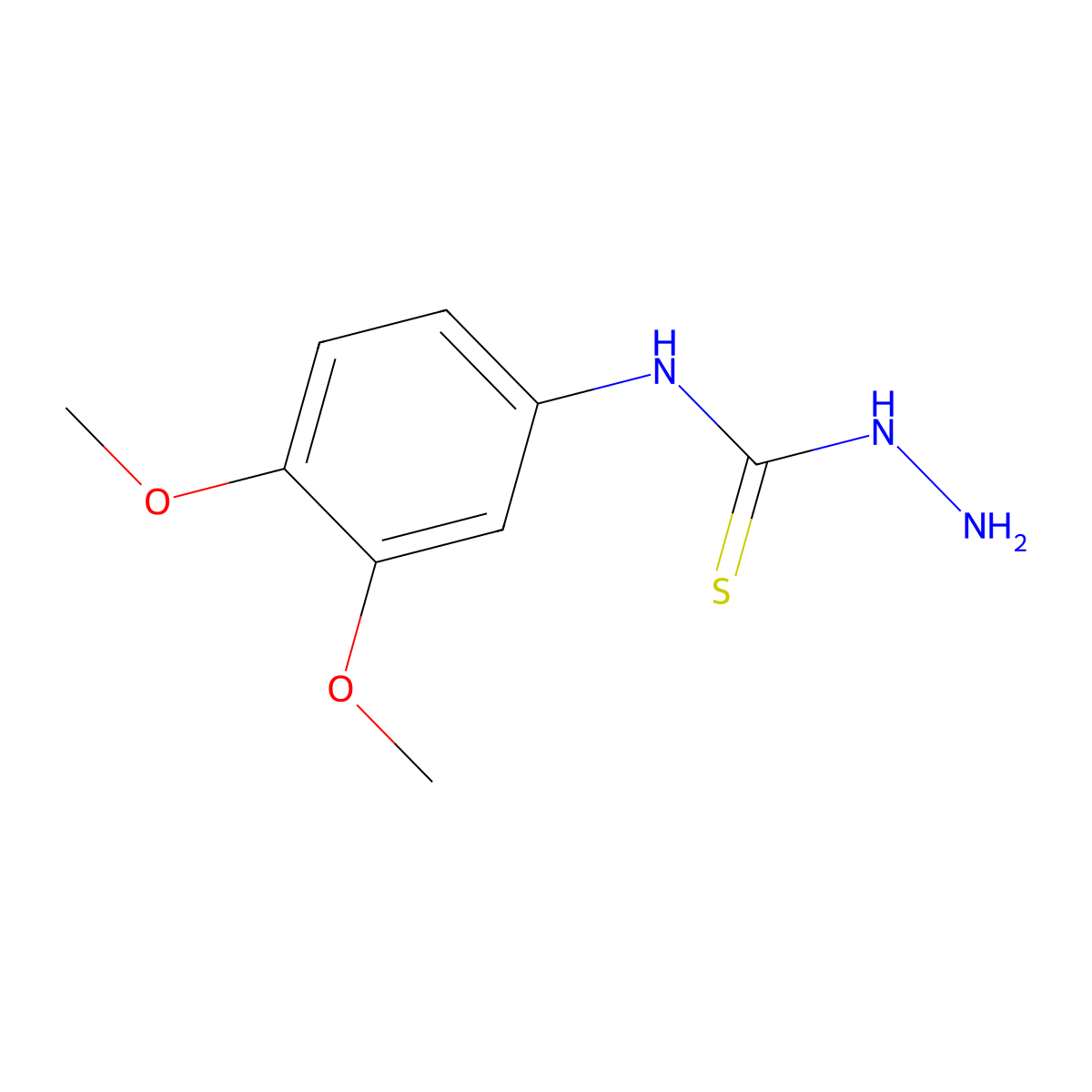 3-Amino-1-(3,4-dimethoxyphenyl)thiourea molecular structure, CAS 721408-62-4