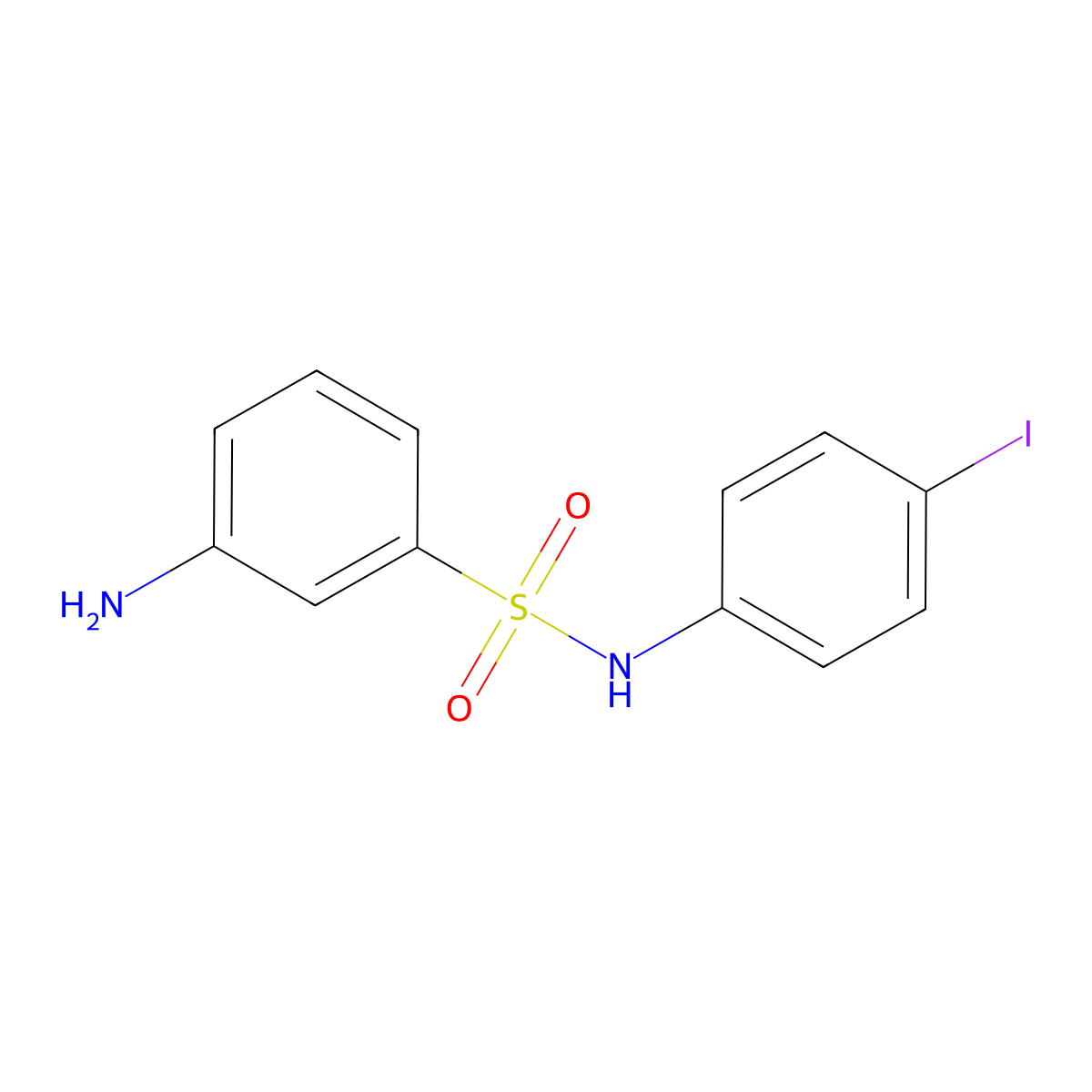 3-amino-N-(4-iodophenyl)benzene-1-sulfonamide molecular structure, CAS 721414-88-6
