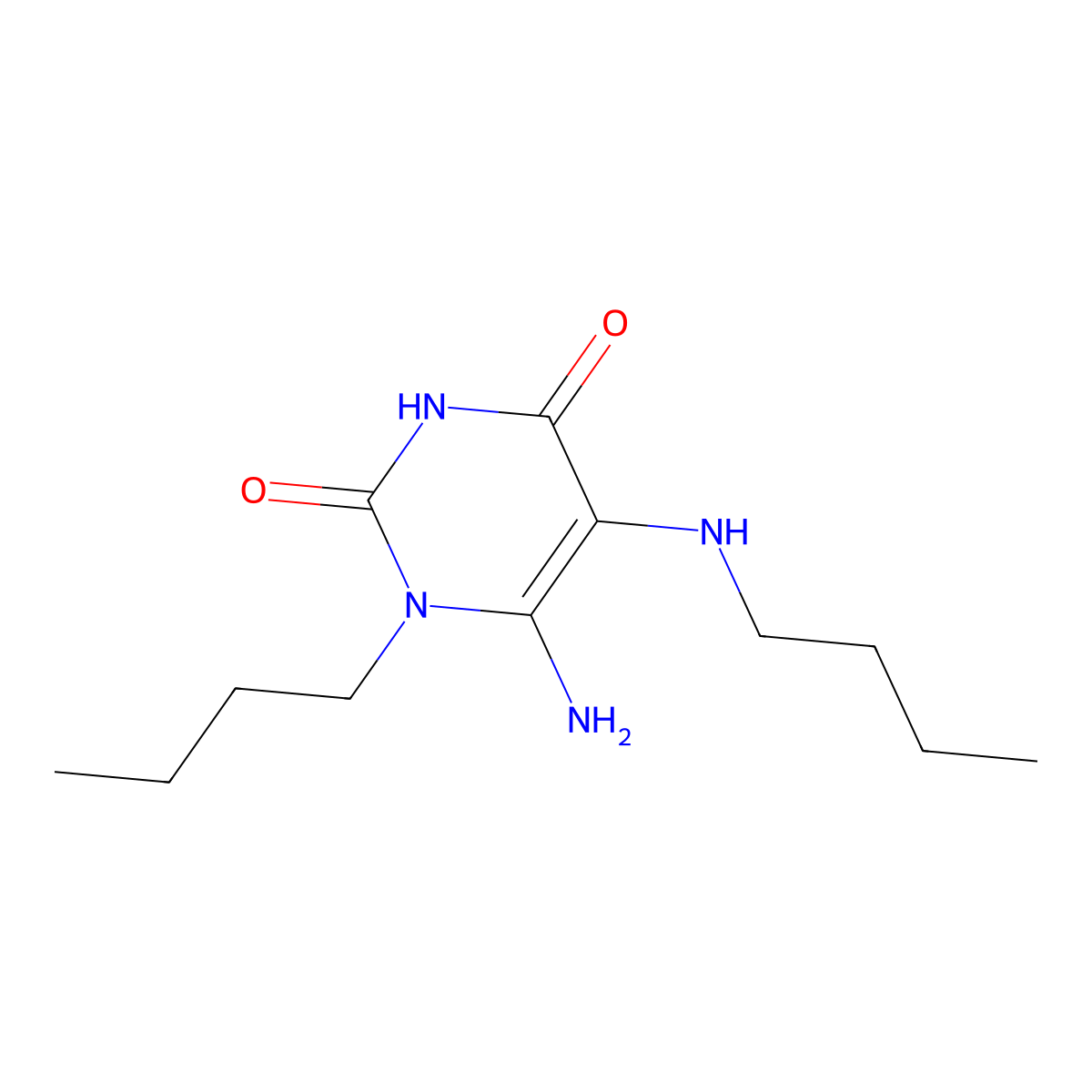 6-Amino-1-butyl-5-butylamino-1H-pyrimidine-2,4-dione molecular structure, CAS 721414-97-7