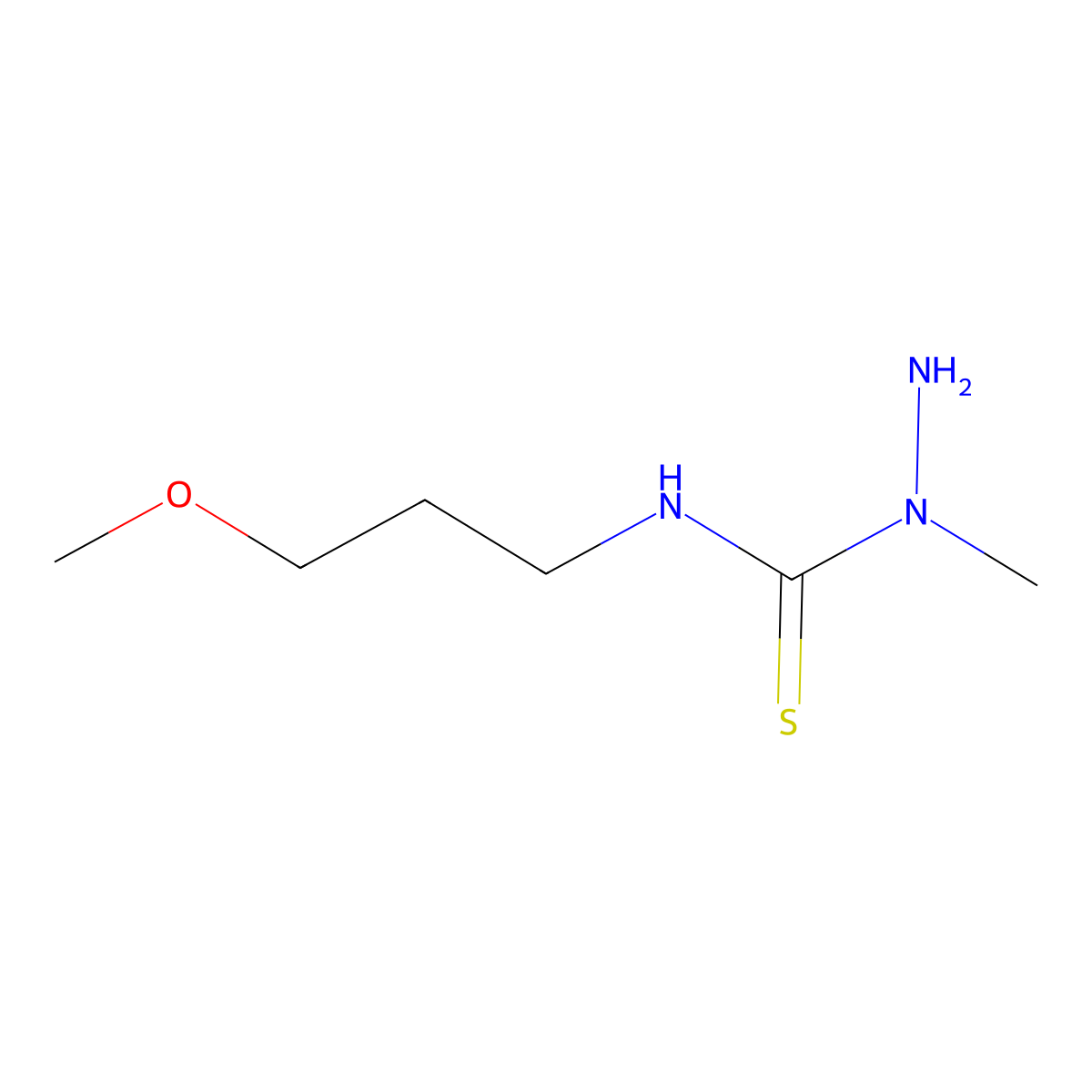 3-Amino-1-(3-methoxypropyl)-3-methylthiourea molecular structure, CAS 721415-69-6