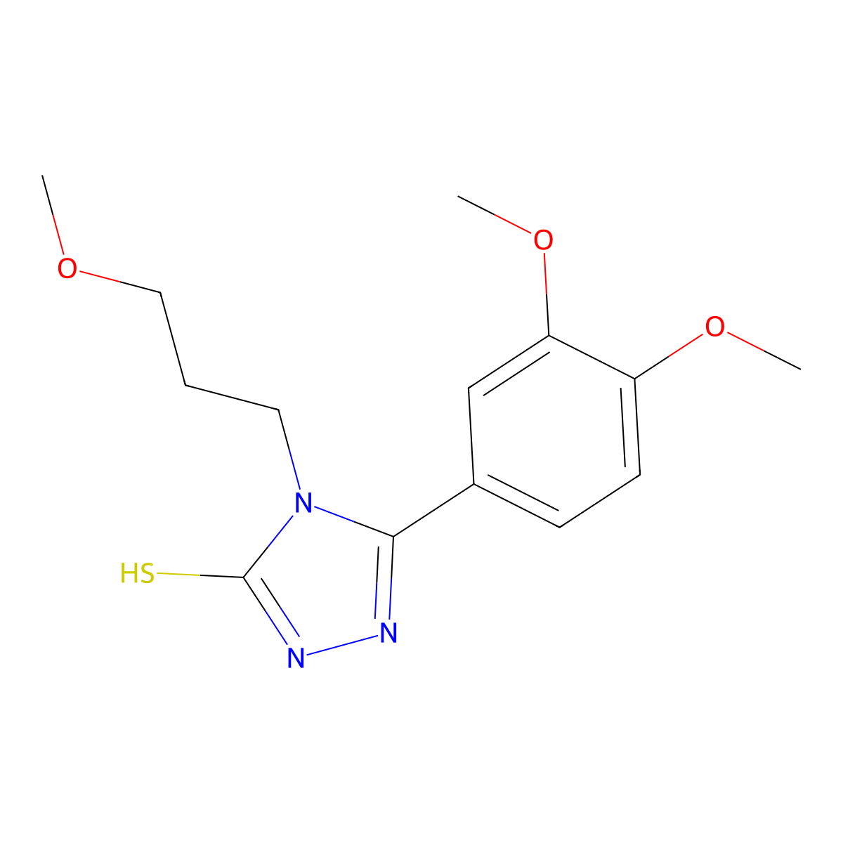 5-(3,4-Dimethoxy-phenyl)-4-(3-methoxy-propyl)-4H-[1,2,4]triazole-3-thiol molecular structure, CAS 721415-74-3