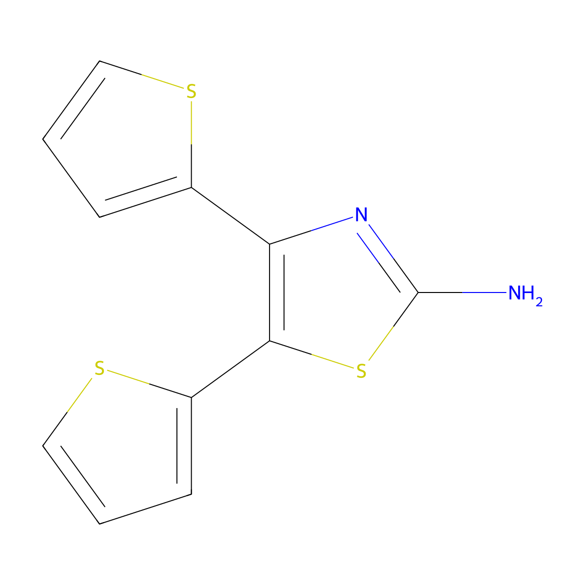 Bis(thiophen-2-yl)-1,3-thiazol-2-amine molecular structure, CAS 721415-79-8