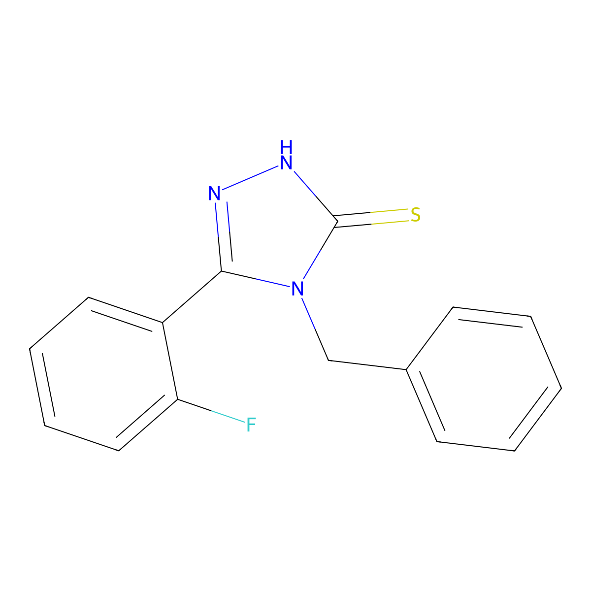 4-benzyl-5-(2-fluorophenyl)-4H-1,2,4-triazole-3-thiol molecular structure, CAS 721415-98-1