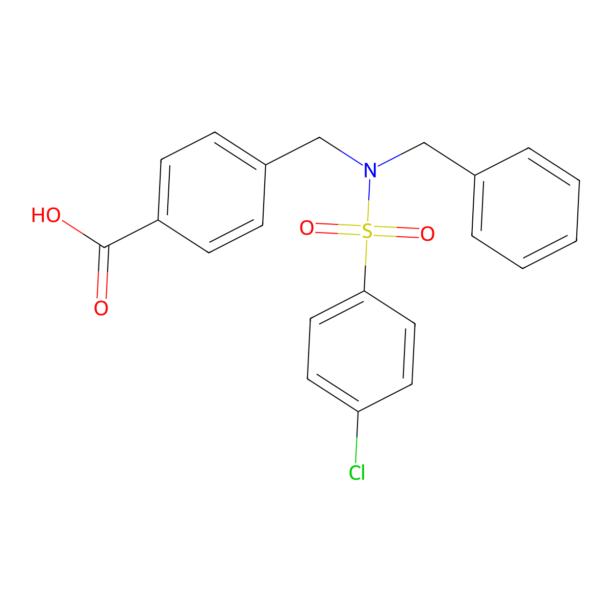 4-[(N-benzyl-4-chlorobenzenesulfonamido)methyl]benzoic acid molecular structure, CAS 721416-48-4