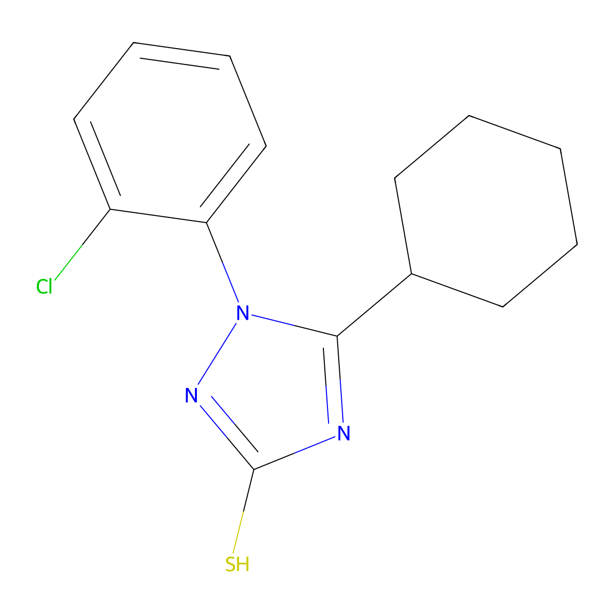 1-(2-chlorophenyl)-5-cyclohexyl-1H-1,2,4-triazole-3-thiol molecular structure, CAS 721416-88-2