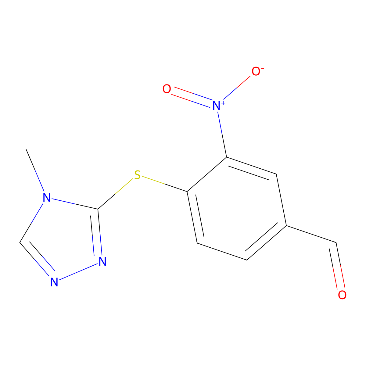 4-[(4-methyl-4H-1,2,4-triazol-3-yl)sulfanyl]-3-nitrobenzaldehyde molecular structure, CAS 721417-20-5