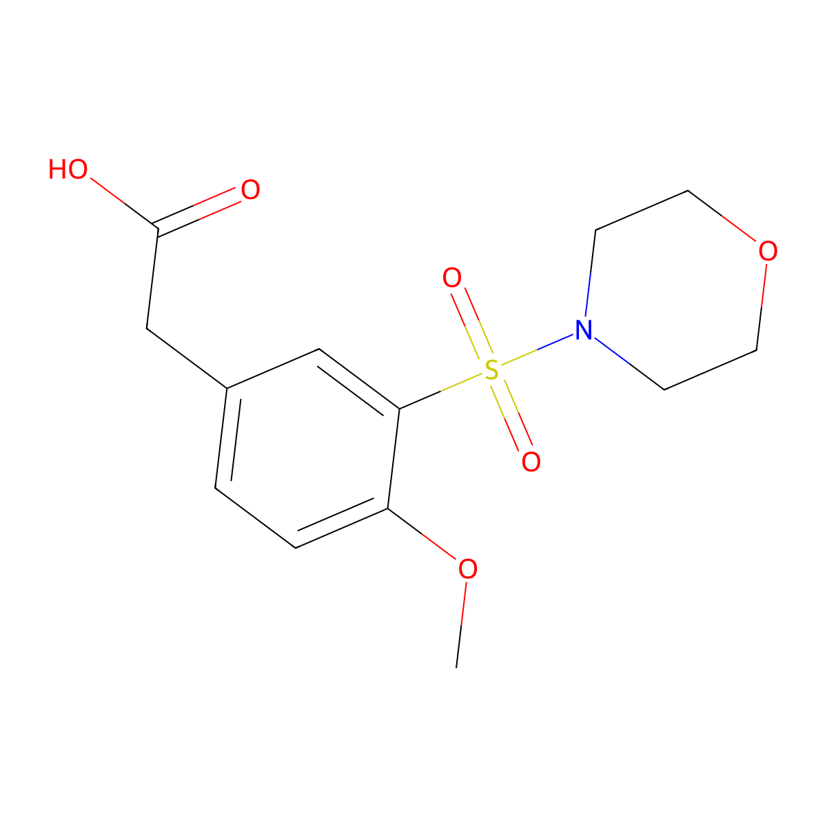 [4-Methoxy-3-(morpholine-4-sulfonyl)-phenyl]-acetic acid molecular structure, CAS 721418-09-3