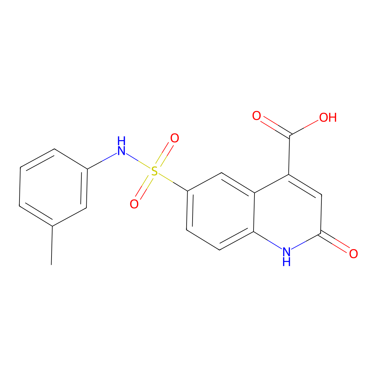 2-Hydroxy-6-[(3-methylphenyl)sulfamoyl]quinoline-4-carboxylic acid molecular structure, CAS 721418-33-3