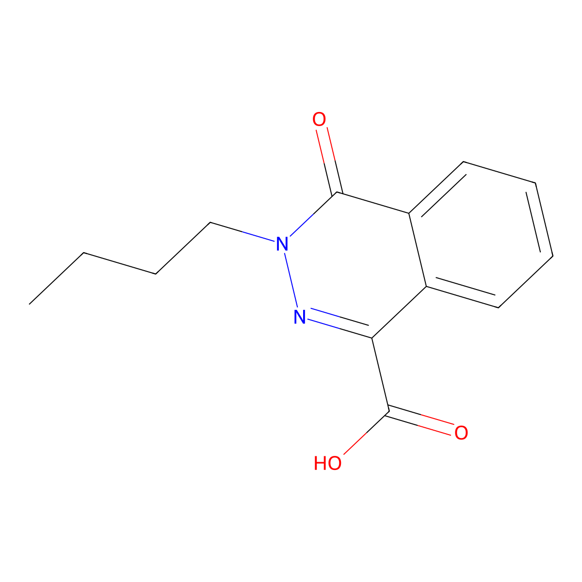 3-Butyl-4-oxo-3,4-dihydrophthalazine-1-carboxylic acid molecular structure, CAS 721418-41-3