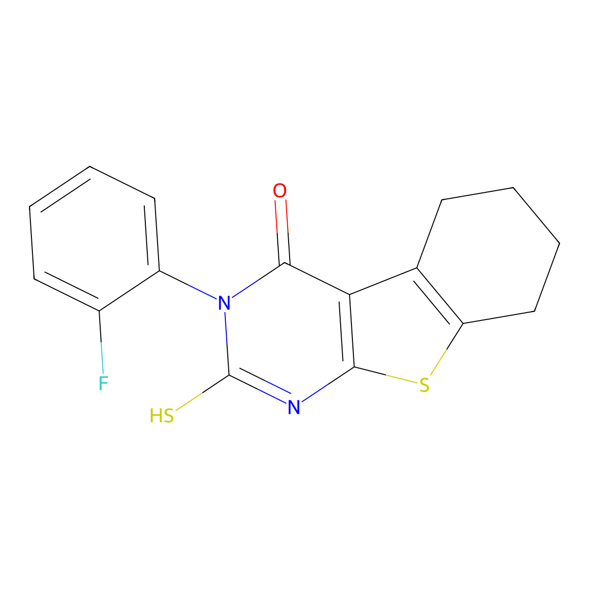 4-(2-Fluorophenyl)-5-sulfanyl-8-thia-4,6-diazatricyclo[7.4.0.0,2,7]trideca-1(9),2(7),5-trien-3-one molecular structure, CAS 721418-45-7