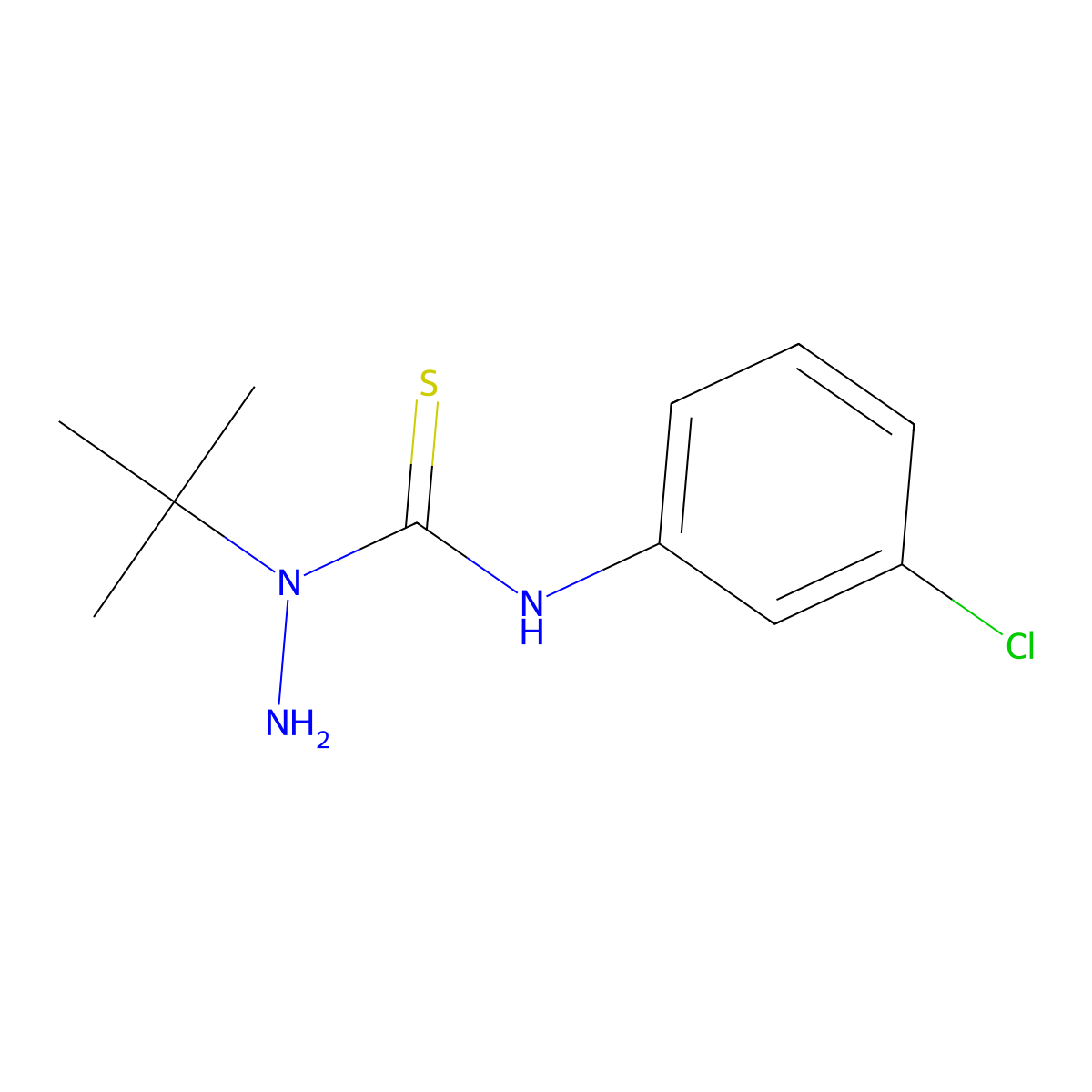 3-Amino-3-tert-butyl-1-(3-chlorophenyl)thiourea molecular structure, CAS 721418-80-0