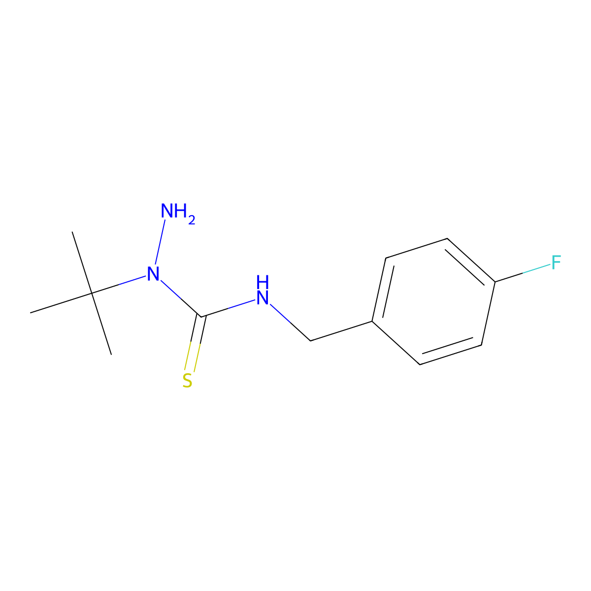 3-Amino-3-tert-butyl-1-[(4-fluorophenyl)methyl]thiourea molecular structure, CAS 721418-90-2
