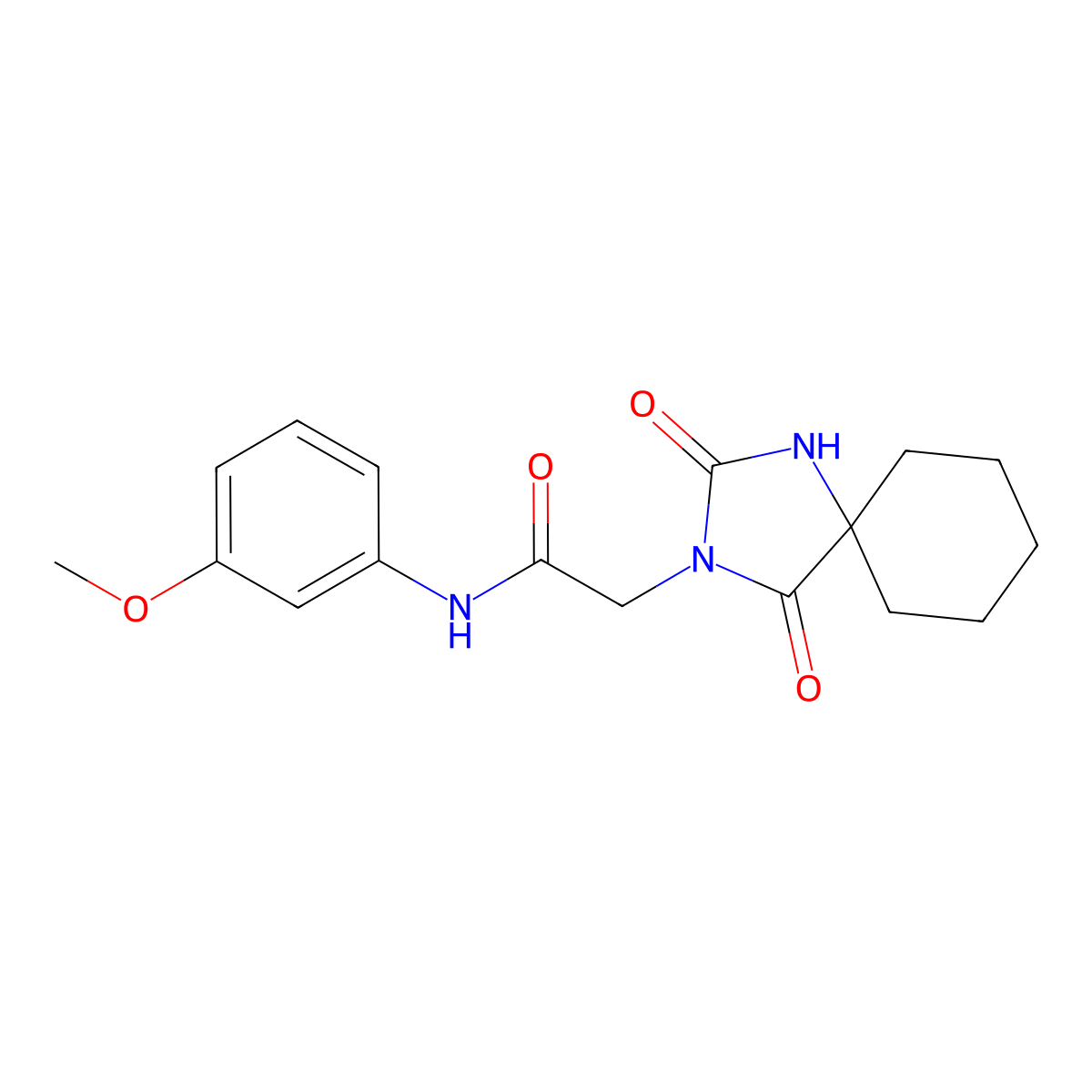 2-(2,4-dioxo-1,3-diazaspiro[4.5]dec-3-yl)-N-(3-methoxyphenyl)acetamide molecular structure, CAS 721423-41-2
