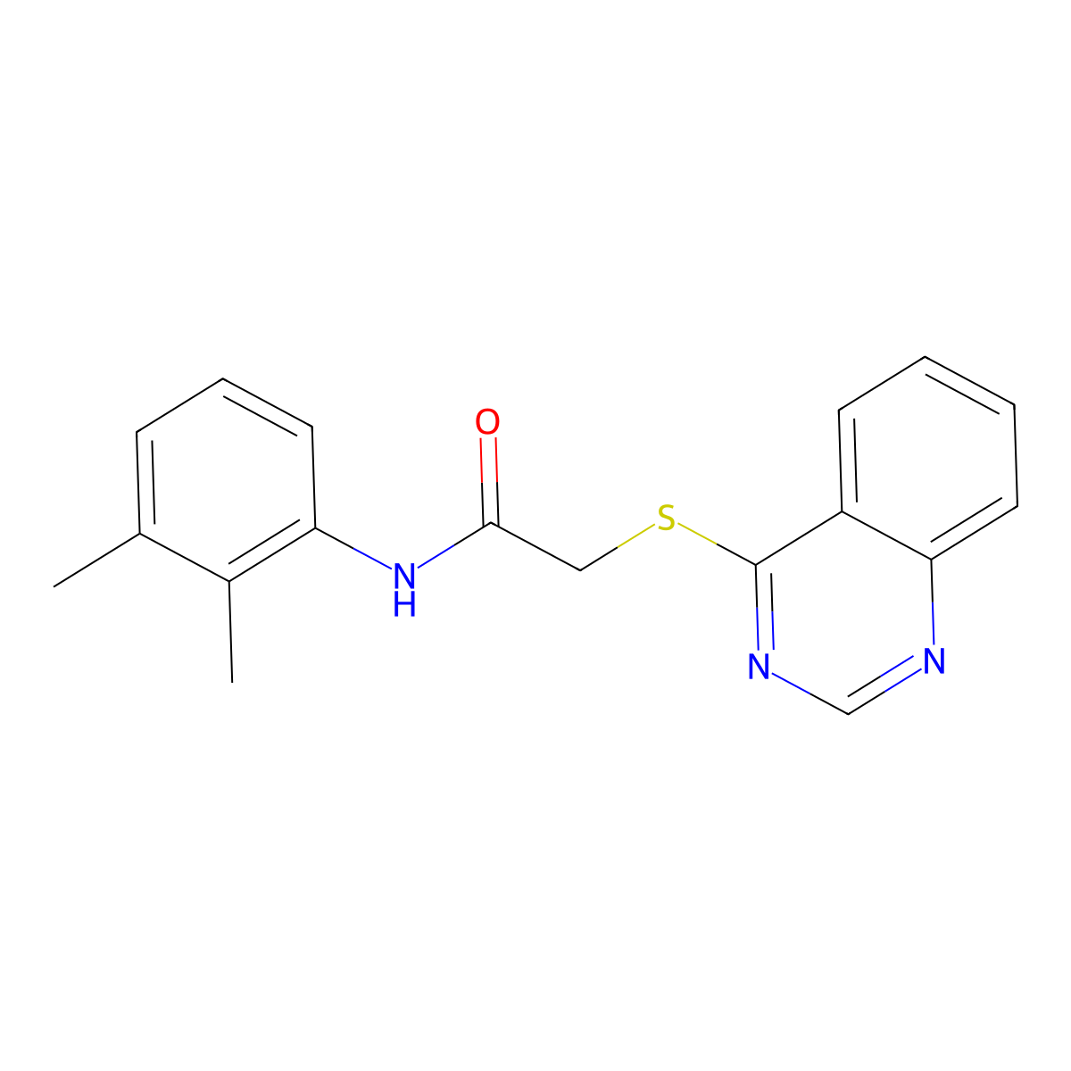 N-(2,3-dimethylphenyl)-2-(quinazolin-4-ylthio)acetamide molecular structure, CAS 721425-77-0