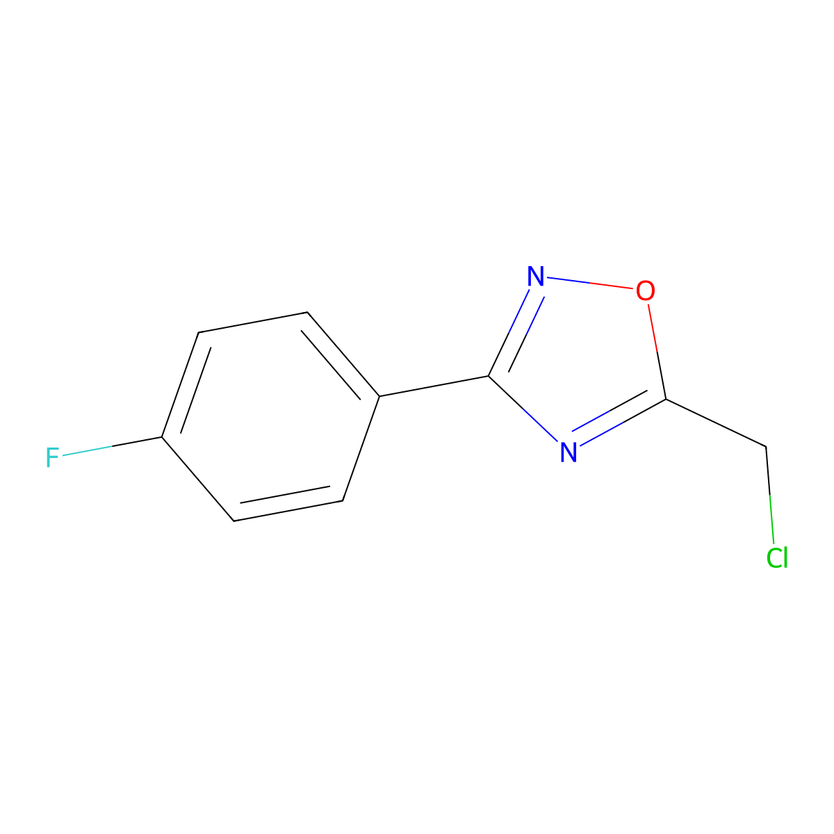 5-(Chloromethyl)-3-(4-fluorophenyl)-1,2,4-oxadiazole molecular structure, CAS 721428-34-8