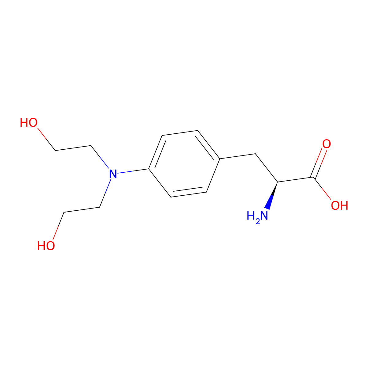 4-bis(2-hydroxyethyl)amino-L-phenylalanine molecular structure, CAS 72143-20-5