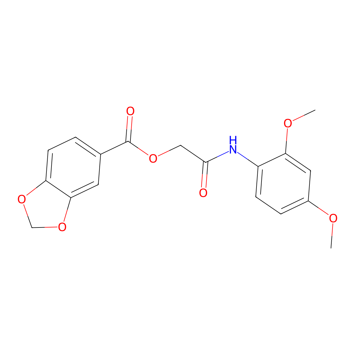 [2-(2,4-Dimethoxyanilino)-2-oxoethyl] 1,3-benzodioxole-5-carboxylate molecular structure, CAS 721433-75-6