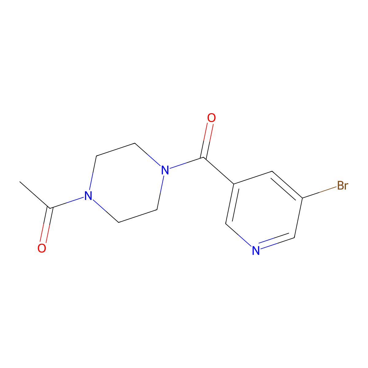1-(4-(5-Bromonicotinoyl)piperazin-1-yl)ethan-1-one molecular structure, CAS 721434-29-3