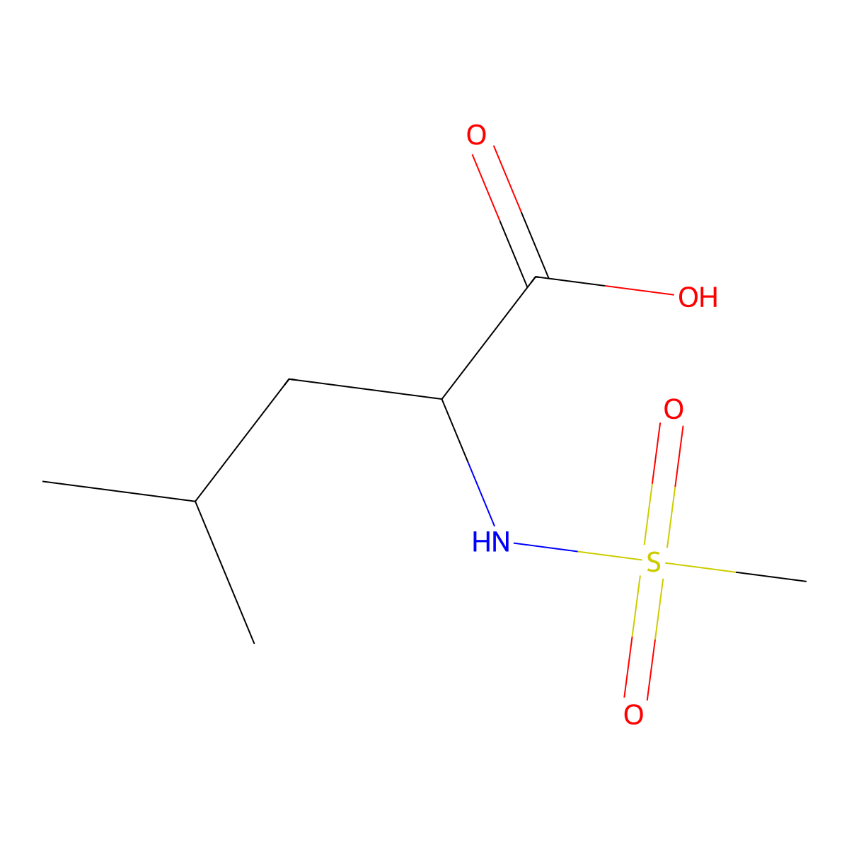 2-Methanesulfonamido-4-methylpentanoic acid molecular structure, CAS 721444-62-8