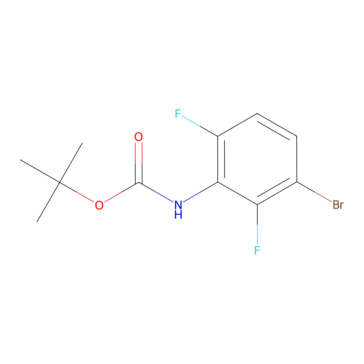 Tert-butyl (3-bromo-2,6-difluorophenyl)carbamate molecular structure, CAS 721446-29-3