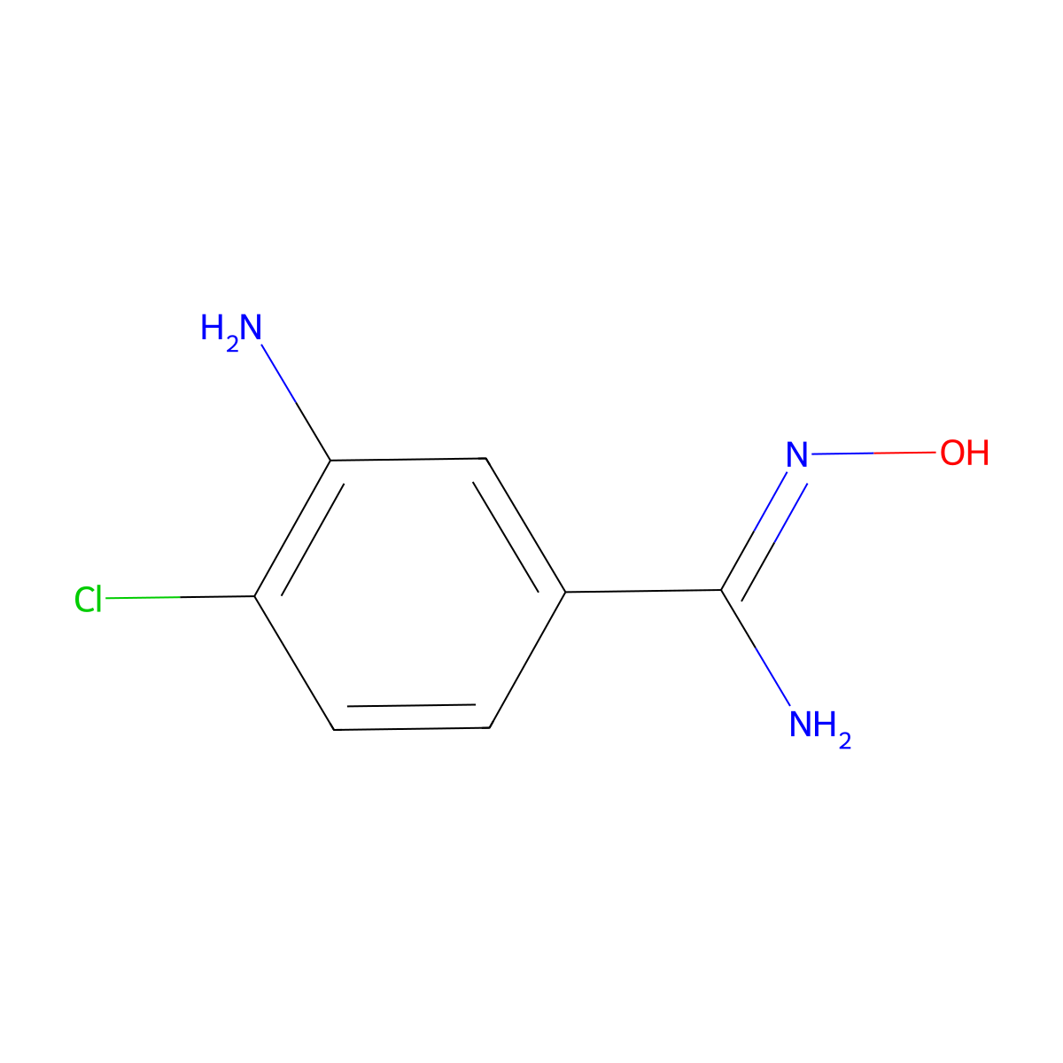 3-amino-4-chloro-N-hydroxybenzene-1-carboximidamide molecular structure, CAS 721449-94-1
