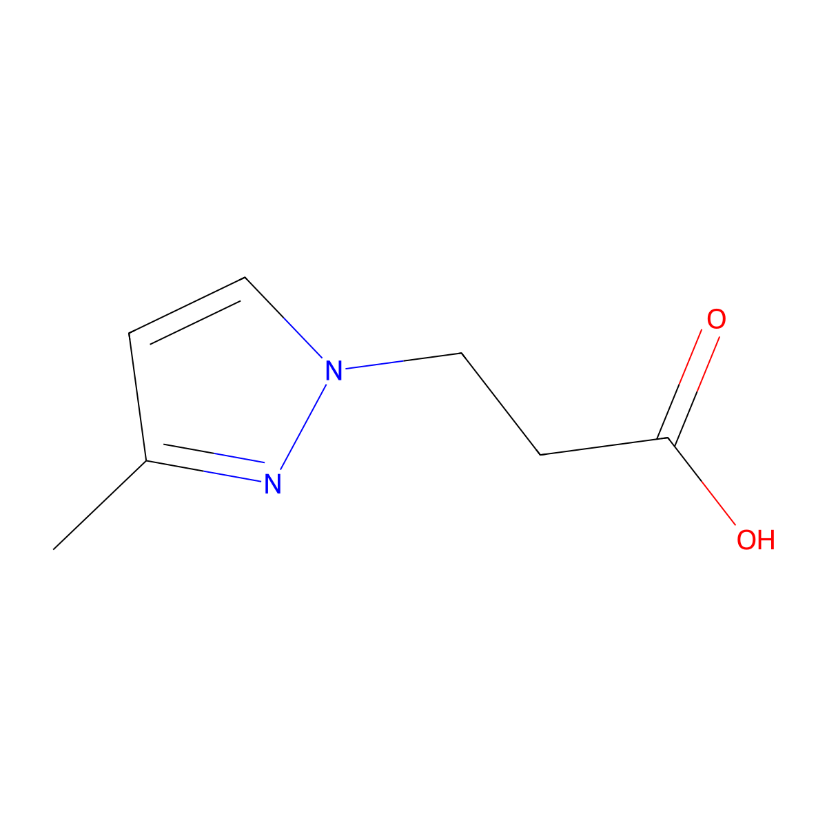 3-(3-methyl-1H-pyrazol-1-yl)propanoic acid molecular structure, CAS 72145-00-7