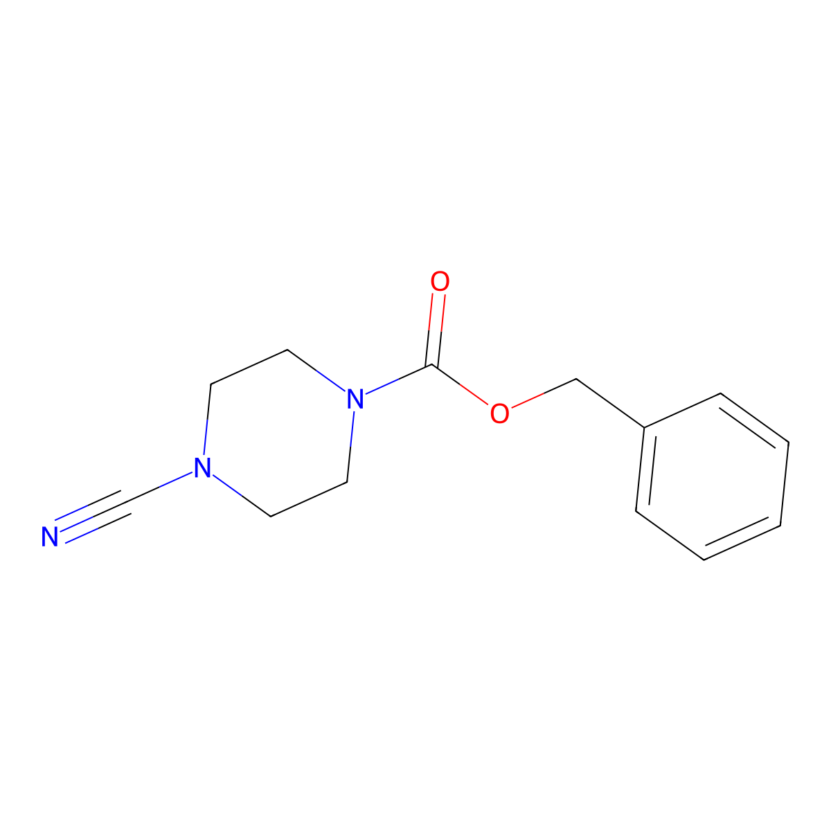 Benzyl 4-cyanopiperazine-1-carboxylate molecular structure, CAS 721450-32-4