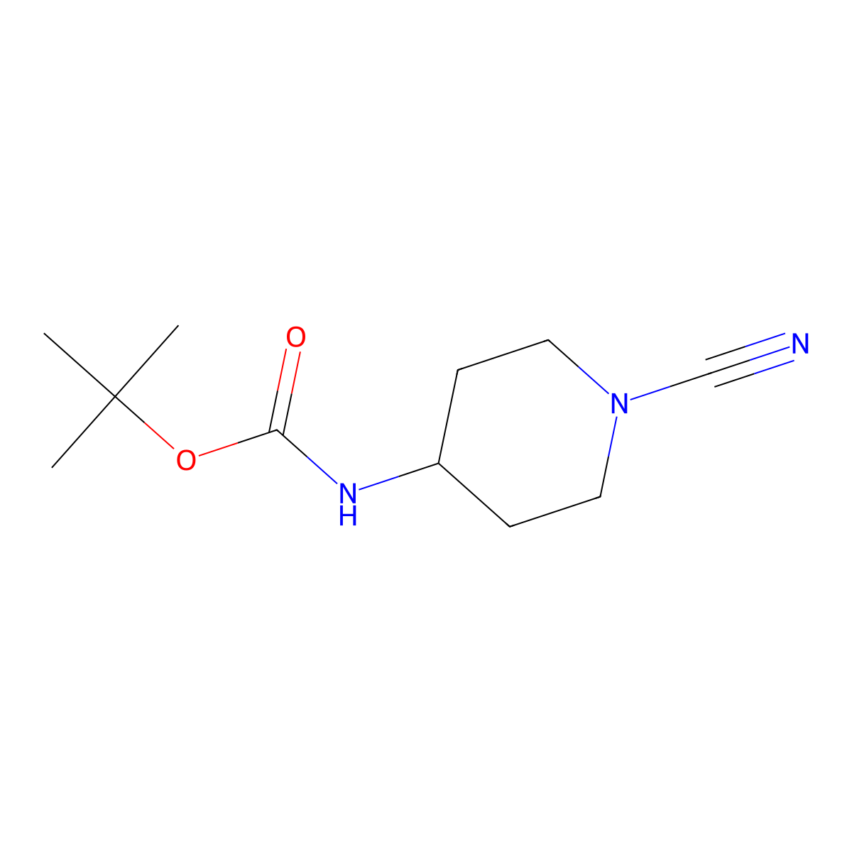 tert-butyl N-(1-cyanopiperidin-4-yl)carbamate molecular structure, CAS 721450-38-0
