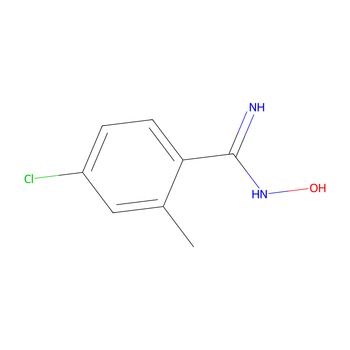 4-Chloro-N-hydroxy-2-methylbenzamidine molecular structure, CAS 721450-66-4