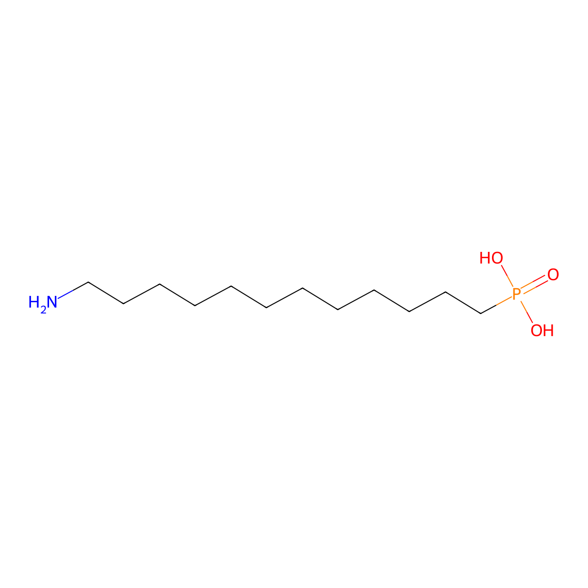 (12-Aminododecyl)phosphonic acid molecular structure, CAS 721457-30-3