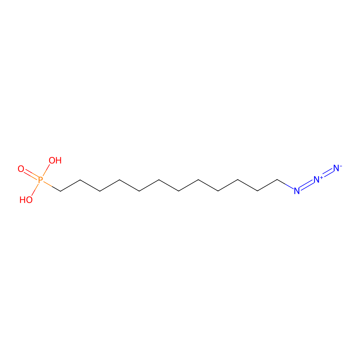 12-Azidododecylphosphonic acid molecular structure, CAS 721457-32-5
