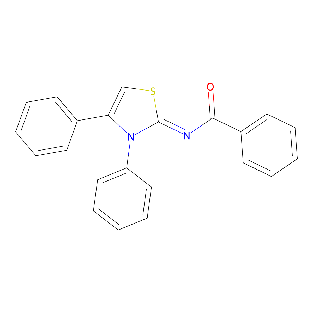 N-(3,4-Diphenyl-3H-thiazol-2-ylidene)-benzamide molecular structure, CAS 72149-83-8
