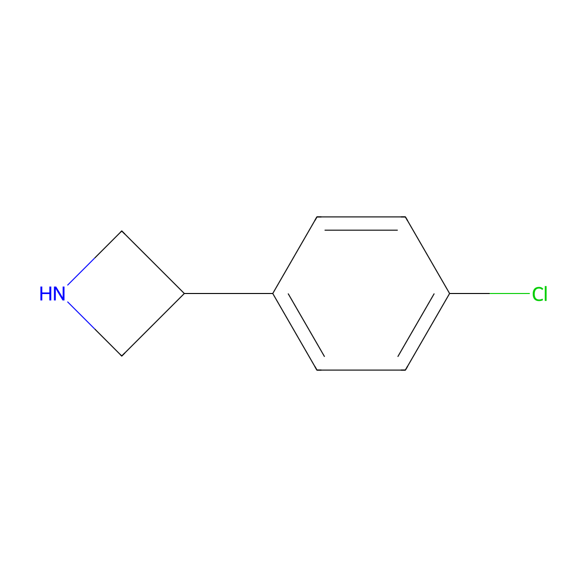 3-(4-Chlorophenyl)azetidine molecular structure, CAS 7215-02-3