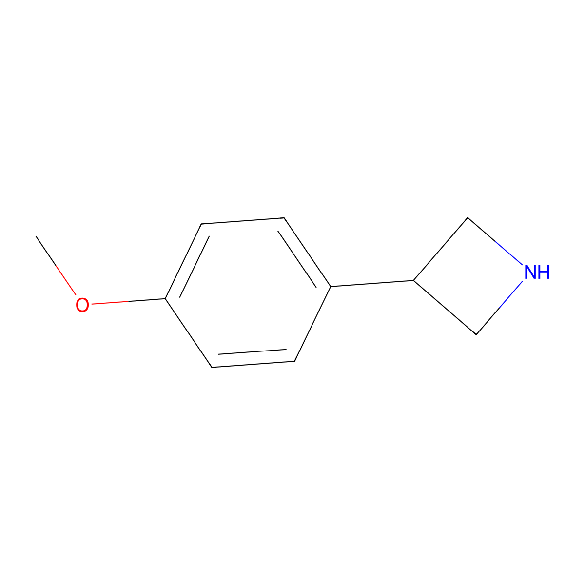 Azetidine, 3-(p-methoxyphenyl)- molecular structure, CAS 7215-07-8