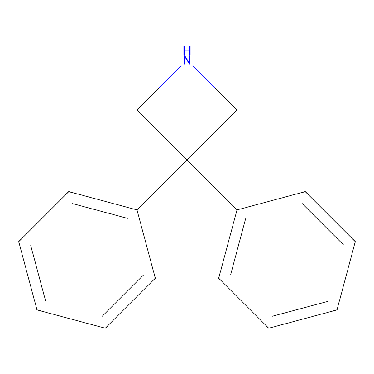 Azetidine, 3,3-diphenyl- molecular structure, CAS 7215-23-8