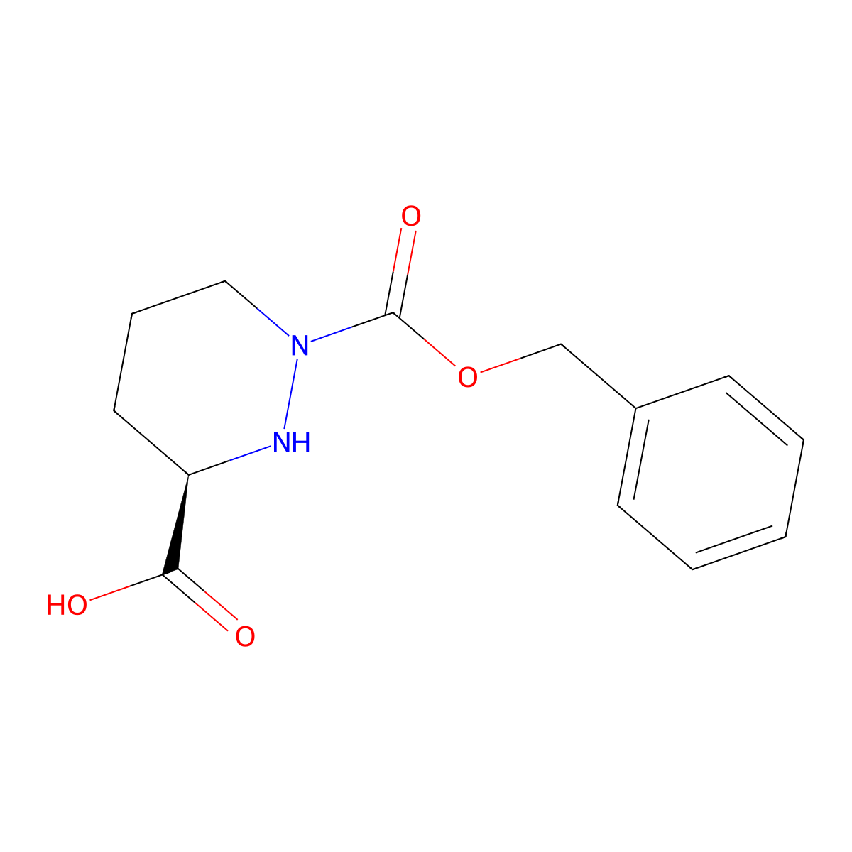 (R)-1-((Benzyloxy)carbonyl)hexahydropyridazine-3-carboxylic acid molecular structure, CAS 72150-21-1