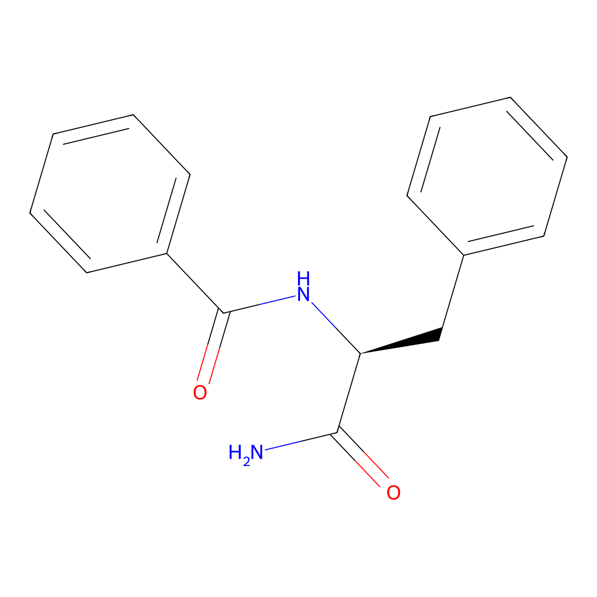 Nalpha-Benzoyl-L-phenylalaninamide molecular structure, CAS 72150-35-7