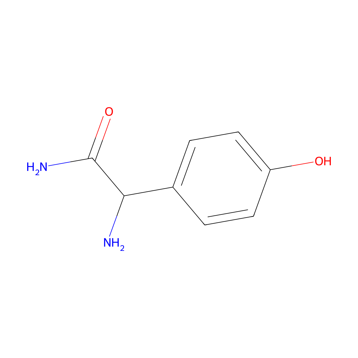 2-Amino-2-(4-hydroxyphenyl)acetamide molecular structure, CAS 72151-95-2
